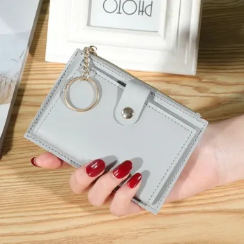 Ultra tenká zipová peněženka na cesty | peněženka, pouzdro - šedá