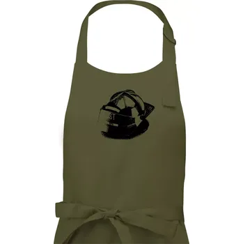 Kuchyňská zástěra Hasičská helma Americká - Dámská zástěra na vaření - Univerzální velikost ( Khaki )