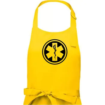 Kuchyňská zástěra Rescue logo samostatné kulaté - Dámská zástěra na vaření - Univerzální velikost ( Žlutá )