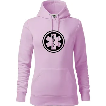 Dámská mikina Rescue logo samostatné kulaté - Mikina dámská Cape s kapucí - XS ( Orchid )