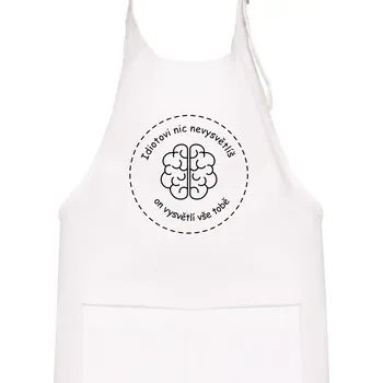 Kuchyňská zástěra Idiotovi nic nevysvětlíš, ale on vysvětlí vše tobě - Dětská zástěra na vaření - Univerzální velikost ( Bílá )