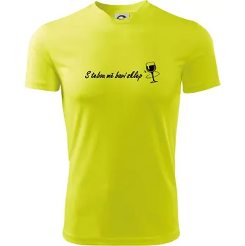 Pánské tričko S tebou mě baví sklep - Pánské triko Fantasy sportovní (dresovina) - M ( Neonově žlutá )