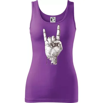 Dámské tričko Rocková ruka kreslená - Dámské tílko - XL ( Fialová )