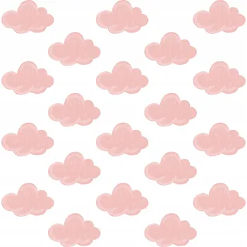 Obraz SAMOLEPKY PRO DĚTI RŮŽOVÉ MRAKY PASTELOVÉ OBLÁČKY STYL BOHO SADA
