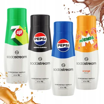 Výrobník sody 4x Sirup 7Up Pepsi Mirinda Pepsi Max Sodastream pro výrobník sody 440ml
