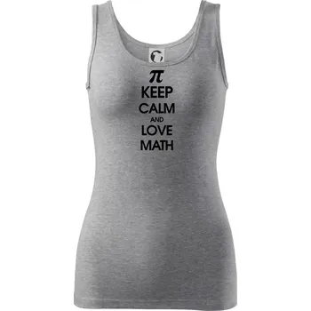 Dámské tričko Keep calm and love math - Dámské tílko - S ( Tmavě šedý melír )