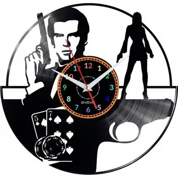 Hodiny PIERCE BROSNAN HODINY NÁSTĚNNÉ DEKORATIVNÍ MODERNÍ VINYLOVÁ DESKA VINYL N