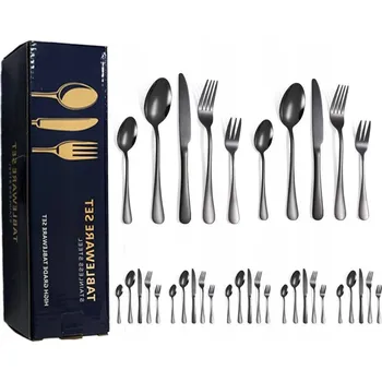 Příbor SADA PŘÍBORŮ PRO 6 OSOB 30 KS ČERNÉ