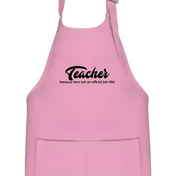 Kuchyňská zástěra Teacher title - Dětská zástěra na vaření - Univerzální velikost ( Růžová )