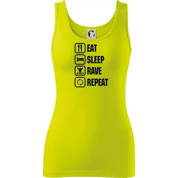 Dámské tričko Eat sleep rave repeat - Dámské tílko - M ( Limetková )