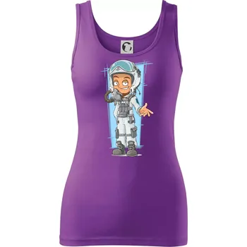 Dámské tričko Vesmírný voják oranžový - Dámské tílko - 2XL ( Fialová )