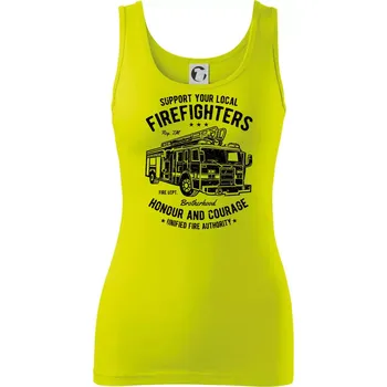 Dámské tričko Fire Fighters Truck - Dámské tílko - 2XL ( Limetková )