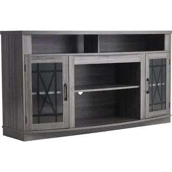 Televizní stolek VEVOR TV stolek se 3 nastavitelnými policemi, skleněná police