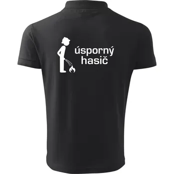Pánská košile Úsporný hasič - Polokošile pánská Pique Polo 203 - 5XL ( Dřevěné uhlí )
