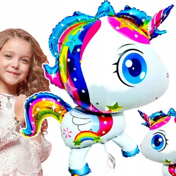 Balónek VELKÝ FÓLIOVÝ BALÓNEK PRO HOLČIČKU JEDNOROŽEC 89 CM NA RODINU PRO DĚTI