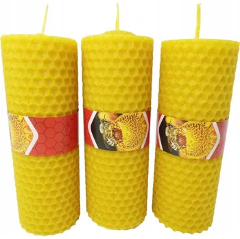 Svíčka Tradiční svíčka z včelího vosku Natural Wax Candle 3 ks