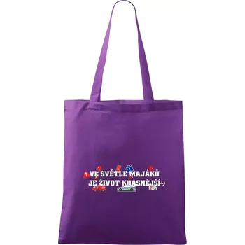 Ve světle majáků je život krásnější - Taška bavlněná - 42 x 38 cm ( Fialová )