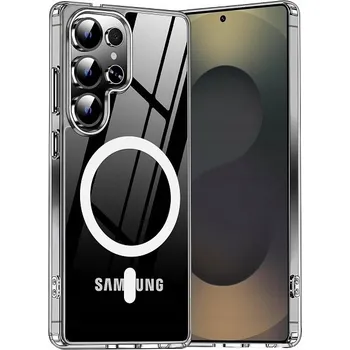 Pouzdro na mobilní telefon POUZDRO ZADNÍ KRYT POUZDRO MAGSAFE BEZBARVÉ PRO SAMSUNG GALAXY S25 ULTRA + SKLO
