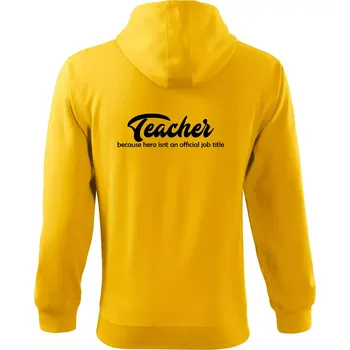 Pánská mikina Teacher title - Mikina s kapucí na zip trendy zipper - 3XL ( Žlutá )