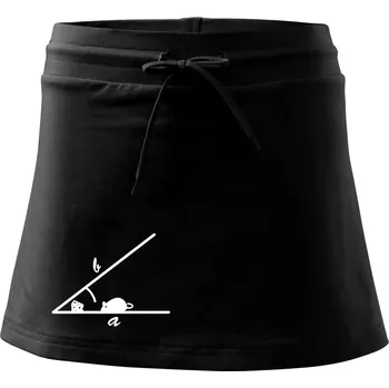 Dámská sukně Matematická myš - Sportovní sukně - two in one - M ( Černá )