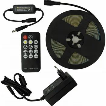 LED osvětlení Sada COB pásku 320 LED 24V IP20 4000K neutrální bílá 5m s dálkovým ovládáním a napájecím zdrojem
