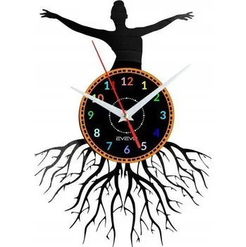 Hodiny ŽENA STROM HODINY NÁSTĚNNÉ DEKORATIVNÍ MODERNÍ VINYLOVÁ DESKA