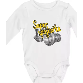 Super spojkařka - Body kojenecké s dlouhým rukávem - Dlouhý r. 3-6 měs ( Bílá )