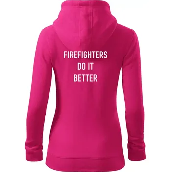 Dámská mikina Firefighters Do It Better - Dámská mikina trendy zipper s kapucí - L ( Purpurová )