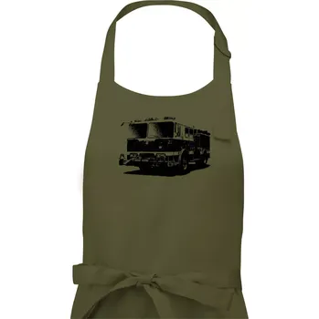 Kuchyňská zástěra Hasičské auto americké - Dámská zástěra na vaření - Univerzální velikost ( Khaki )