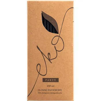 Jednorázové nádobí Ekologická na jedno použití papírová Brčka černá - 250 ks