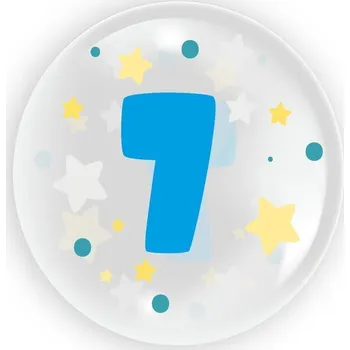 Balónek Balónek Číslice 7 kulatý modrý 45 cm Tuban