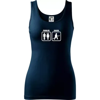 Dámské tričko Problém hasič - Dámské tílko - S ( Námořní modrá (velmi tmavá - téměř černá) )