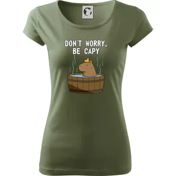 Don't worry be capy - Dámské triko Pure - XS ( Khaki )