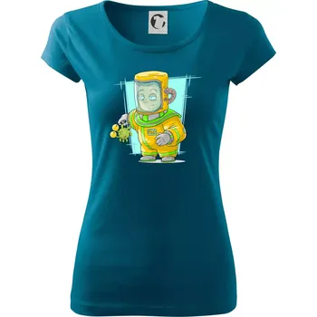 Dámské tričko Vesmírný voják zelený - Dámské triko Pure - 2XL ( Petrolejová )