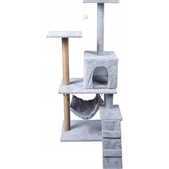 Pelíšek pro kočky, pro kočky , věž, domeček, schody, 4 úrovně, šedá