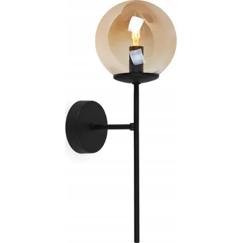 Nástěnné svítidlo ČERNÉ NÁSTĚNNÉ SVÍTIDLO JEDNODUCHÉ LOFT SKLENĚNÁ KOULE