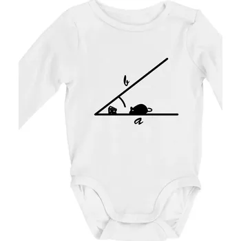 Kojenecký body Matematická myš - Body kojenecké s dlouhým rukávem - Dlouhý r. do 3 měs ( Bílá )
