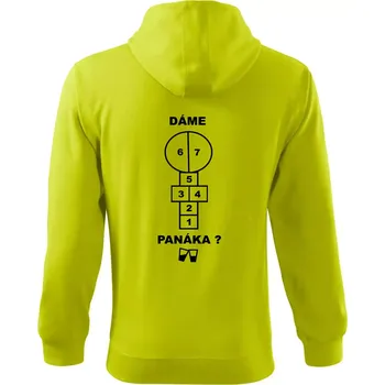 Pánská mikina Dáme panáka? - Mikina s kapucí na zip trendy zipper - S ( Limetková )