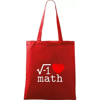 Nákupní taška I love math - Taška bavlněná - 42 x 38 cm ( Červená )