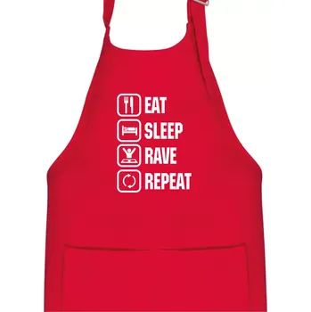 Kuchyňská zástěra Eat sleep rave repeat - Dětská zástěra na vaření - Univerzální velikost ( Červená )