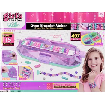 dětská sada na výrobu šperků SADA NA VÝROBU NÁRAMKŮ KORÁLKY VLÁKNO