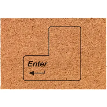 Obraz Rohožka TADY BYDLÍ KOČKA A SLUŽEBNÍCTVO 40x60 KOKOSOVÁ