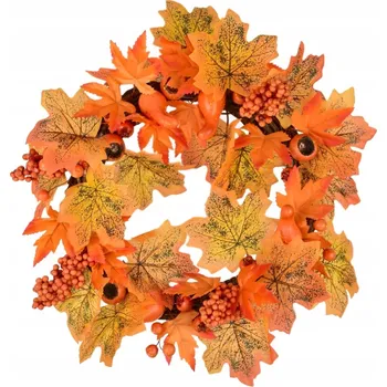 Věnec Podzimní proutěný věnec s javorovými listy Ø30 cm