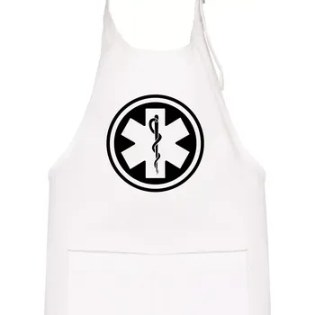 Kuchyňská zástěra Rescue logo samostatné kulaté - Dětská zástěra na vaření - Univerzální velikost ( Bílá )