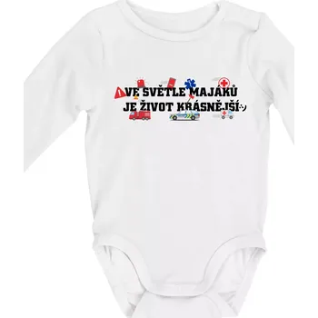 Ve světle majáků je život krásnější - Body kojenecké s dlouhým rukávem - Dlouhý r. 3-6 měs ( Bílá )