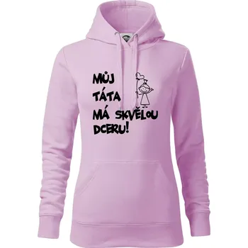 Dámská mikina Můj táta má skvělou dceru - Mikina dámská Cape s kapucí - S ( Orchid )