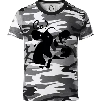 Chlapecké tričko Zmatená kráva - Dětské maskáčové triko - 122 cm/6 let ( Šedý maskáč )