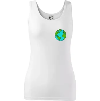 Dámské tričko Planeta na prsu - Amerika a Afrika - Dámské tílko - 2XL ( Bílá )