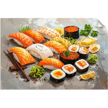 Obraz Sushi Jídlo SAMOLEPKA NA STĚNU do OBÝVACÍHO POKOJE LOŽNICE 30x20