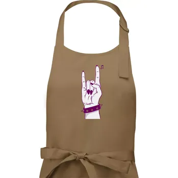 Kuchyňská zástěra Rocková ruka dámská - Dámská zástěra na vaření - Univerzální velikost ( Cappuccino )
